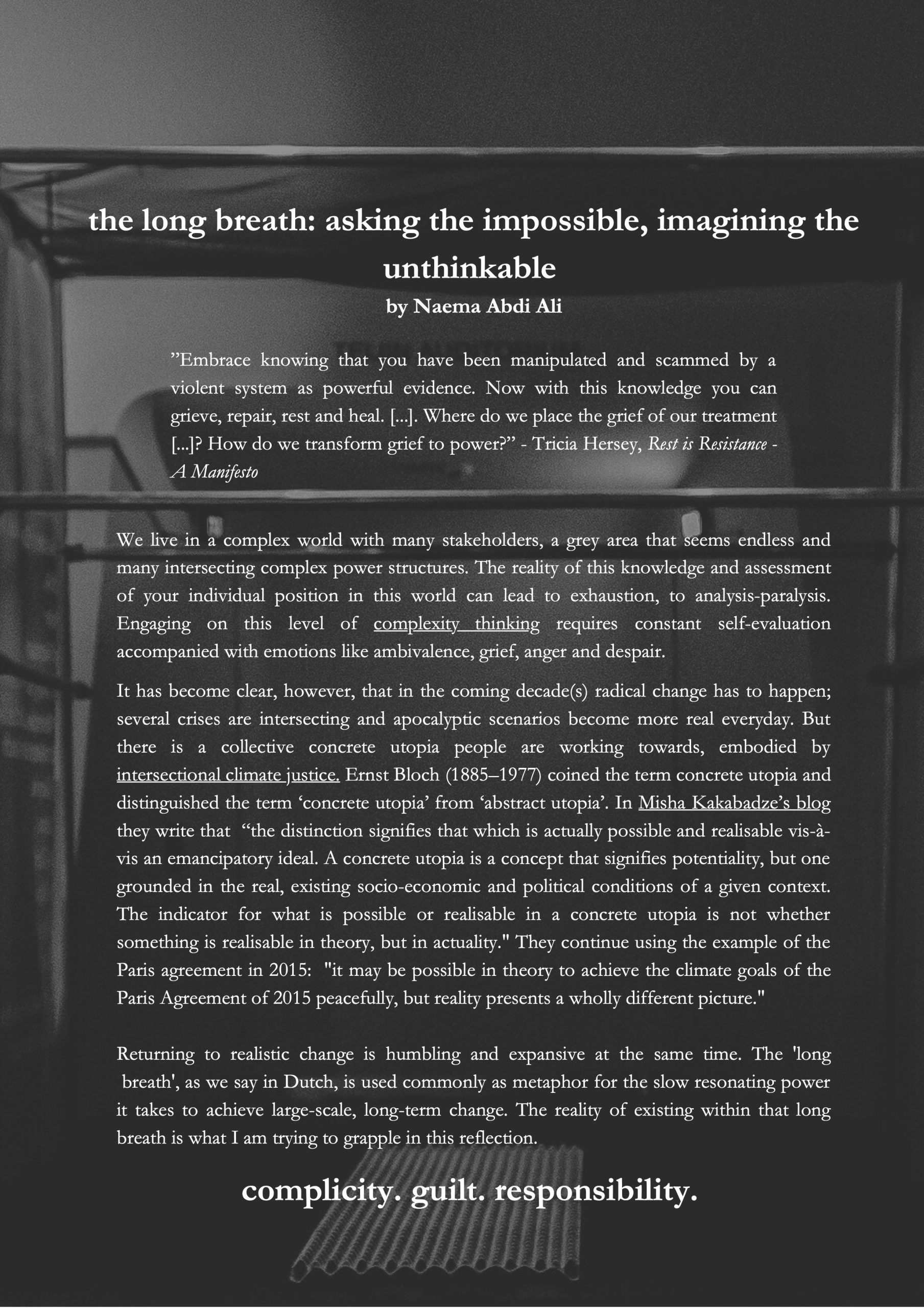 From listening to reflecting: thoughts on the Manifestation #1 Listening Sessions